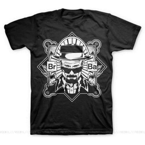 Heisenberg Br-Ba Breaking Bad Walter Pinkman Drama Licensed Black Mens T-Shirt Graphic T Shirt