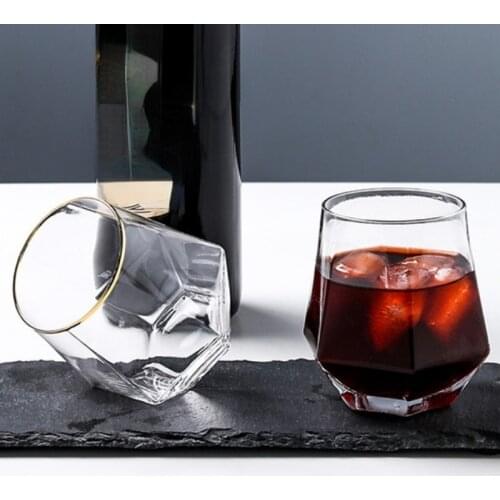 Hot Selling Tracing Gold Wine Glass Whiskey Glass Cup 400ML Bar Accessories Vodka Glass Vodka Glass Household Drinker KTV Glass
