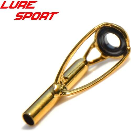LureSport LG Top Guide 10pcs Gold Steel frame sic ring rod guide Rod Building component Repair DIY Accessory