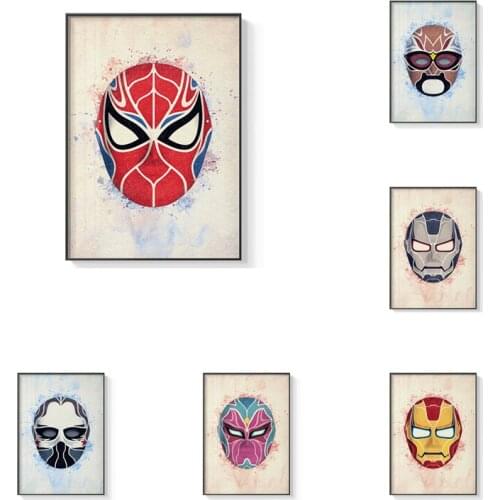 Marvel Superhero Avengers Canvas Painting Creative Types of Facial Make-up Posters and Prints Wall Art Pictures for Home Decor