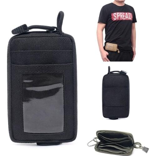 Men Wallet Card Holder Tactical Molle Waist Bag Waterproof Zipper Coin Purses Multifunctional Pocket Hunting EDC Pouch