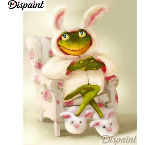 Dispaint Full Square/Round Drill 5D DIY Diamond Painting "Rabbit frog" Embroidery Cross Stitch 3D Home Decor A10950