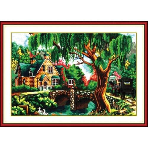 In the Woods Scenery Counted Cross-Stitching 11CT Printed 14CT Handmade Cross Stitch Set Cross-stitch Kits Embroidery Needlework