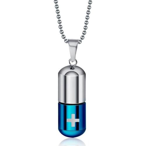 Pill Capsule Pendant Necklace for Men Woman Perfume Bottle Ashes Necklaces Cremation Male Female Jewelry
