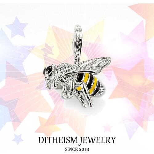 Bumblebee Bee Charms Pendant,2018 Fashion Jewelry 925 Sterling Silver Gift For Women Men Boy Girls Fit Bracelet Necklace Bag