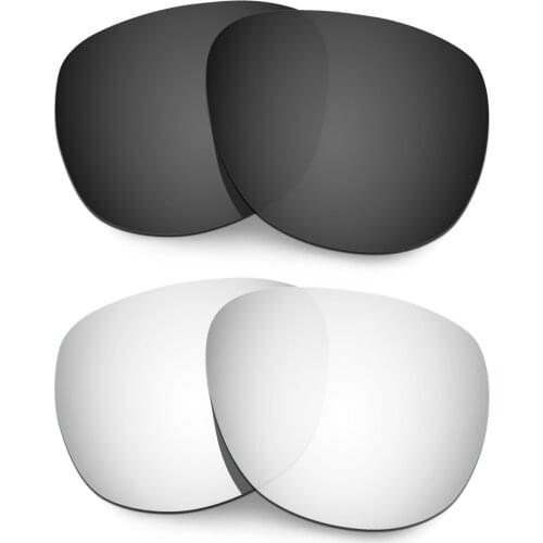 HKUCO Polarized Replacement Lenses For Crossrange R Sunglasses Black/Silver 2 Pairs