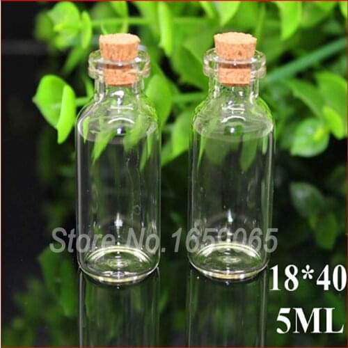 5ml Clear Glass bottle With Cork drift bottle f DIY Wishing Glass Vial Pendant storage jars f seed Glitters, oil samples sand
