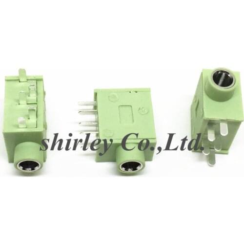 Free shiiping 10pcs/lot Audio Adapter Connector PJ325 3.5 mm DIP 5 P Pin stereo PJ-325C green