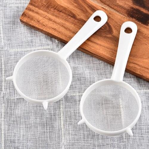 Handheld Plastic Screen Mesh Tea Leaf Strainer Flour Sieve Colander Reusable Kitchen Accessories