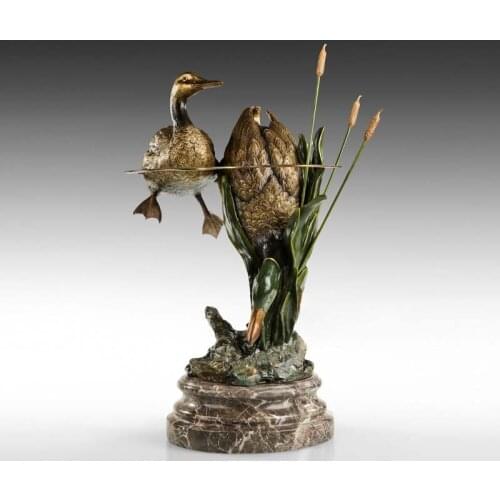 Modern Bronze Statue Mandarin Duck Sculpture Statue Means "Lucky and Happiness" for Wedding Decor Valentines Day Gifts Large