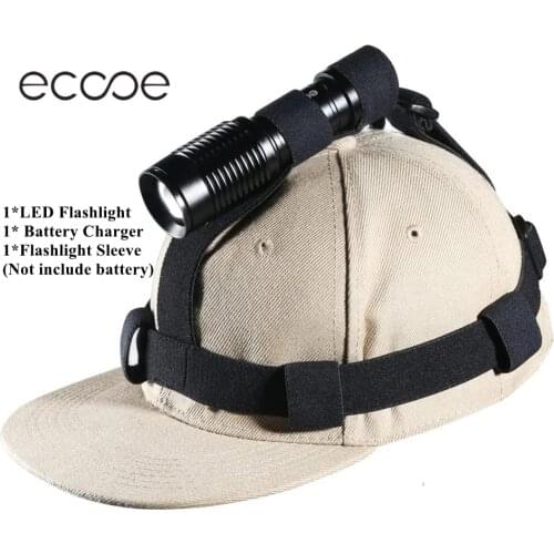 Ecooe Led Flashlight 5 Modes IPX6 Ultra Bright Zoomable Torch 18650 or 3 AAA Batteries Best Use for Fishing Emergency Outdoor