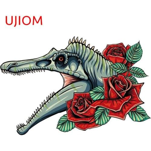 UJIOM Dinosaurus Spinosaurus Head Personalise Animal Wall Stickers Refrigerator Air Conditioning Waterproof Decorative Decals