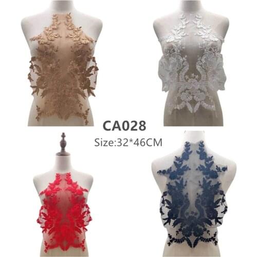 Zsbszc 1 pcs 32x46cm патчи Mesh Embroidery corsage DIY cloth stickers decals stage performance clothing accessories CA028