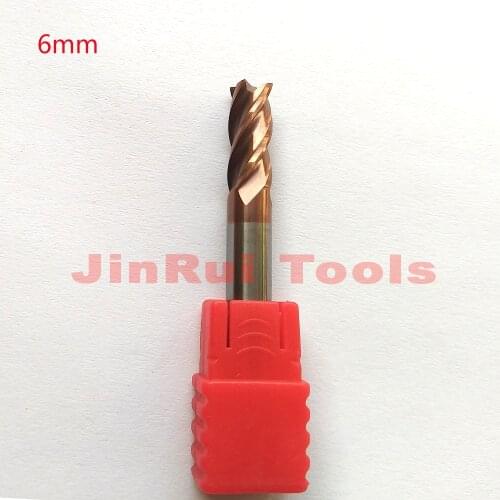 1pc 6mm HRC55 4 Flutes Flat Square Solide Carbide End Mills CNC router bit milling cutter Tools Knife fresa