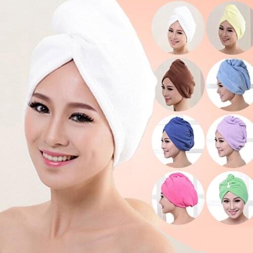 1pcs Microfibre After Shower Hair Drying Wrap Womens Girls Ladys Towel Quick Dry Hair Hat Cap Turban Head Wrap Bathing Tools