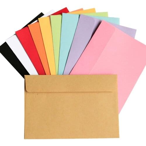 10PCS Classical Kraft Mix Color Blank Mini Paper Window Envelopes Wedding Invitation Envelope Gift Envelope