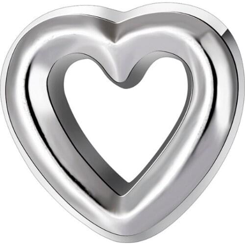 10 pcs Mesinya High Polished Silver Color Love Heart Shape Custom Floating Charms for Glass Locket