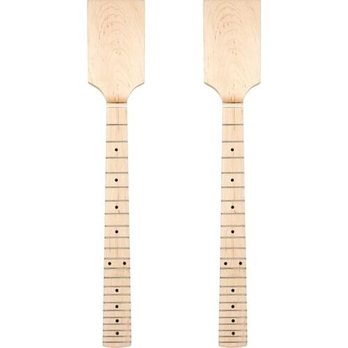 Kmise Electric Guitar Paddle Neck Maple 22 Frets Unfinished Paddle Headstock 2Pcs for Electric Guitar DIY