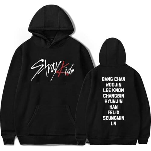 2020 Stray Kids District 9 Unlock Oversized Hoodie Sweatshirt FELIX BANG CHAN Pink Clothing Winter Coat Women Men Korean Tops