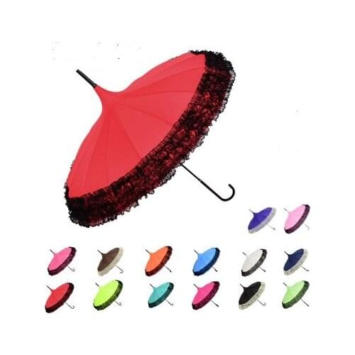 2021 brand new ladies long-handle lace pagoda umbrella, luxury golf umbrella, 14 colors, 10 free delivery