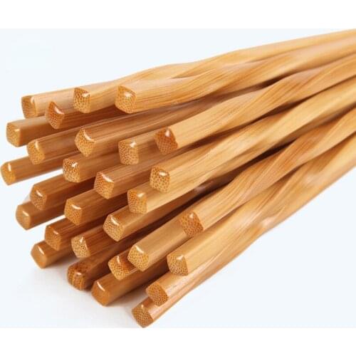 5/10Pairs Natural Handmade Wooden Bamboo Chopsticks Chinese Carbonization Food Sticks Reusable Japanese Style Sushi Tableware
