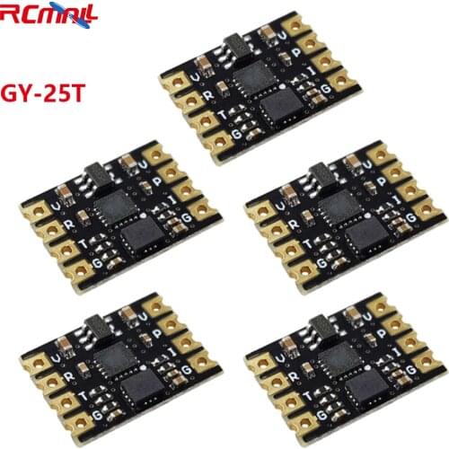5Pcs GY-25T 6DOF Tilt Angle Sensor Six-axis Serial Port I2C Gyroscope Acceleration Module