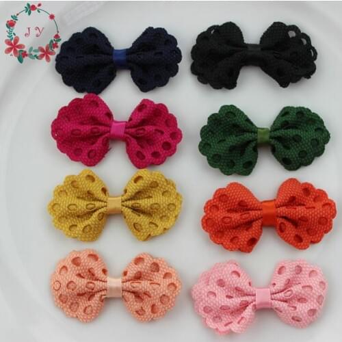 50pcs/lot 2.4" Hollow Out Fabric Bows Baby Hair Ribbon Bows For Girls Hair Dresses/Clothing/Shoes Accessories