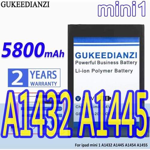 High Capacity GUKEEDIANZI Battery 5800mAh For ipad mini 1 A1432 A1445 A1454 A1455 mini1