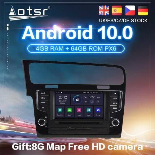 Android 10 PX6 For Volkswagen Golf 7 VII 2014-2018 Car GPS Navigation Radio Auto Stereo DVD Multimedia Player DSP HeadUnit 2Din