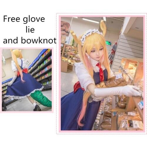 Anime Miss Kobayashis Dragon Maid Tohru Cosplay Costume Kobayashi san Chi no Maid Dragon Dress For Girl Halloween Party Wear