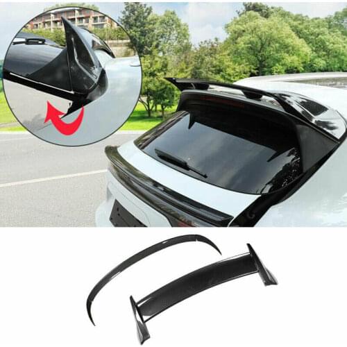 For Porsche Cayenne 2018-2021 Glossy Carbon Look Rear Trunk Spoiler Wing Moulding Cover Trim Car Accessories
