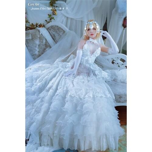 Fate/Grand Order Joan Of Arc Cosplay Costume Gorgeous White Bride Wedding Dress Activity Party Role Play Clothing Custom-Make