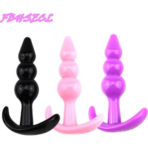 FBHSECL Mini Silicone Anal Plug Beads Jelly Toys Adult Butt Plug Sex Products Sex Toys for Women