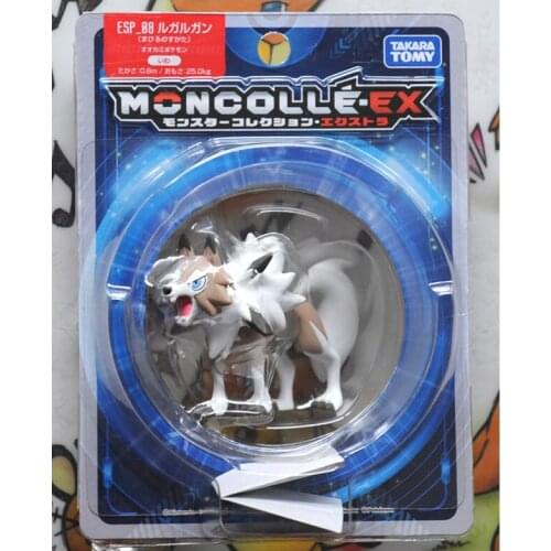 New Tomy Pokemon EMC ESP 08 Lycanroc Action Figures Toy Collection Anime Pocket Monsters Dolls Care Cartoon MC Animal Model Gift