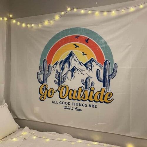 Tapestry Ins Landscape California Beach Coconut Tree Background Cloth Wall Decoration Bedside Dormitory Bedroom Hanging Home