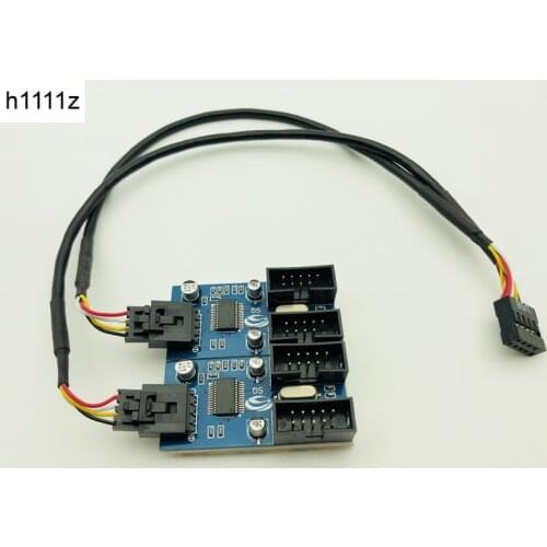 9pin USB header Male 1 to 4 Female Extension Cable Desktop Card 9Pin HUB USB 2.0 Extender Connector Adapter Port Multilier