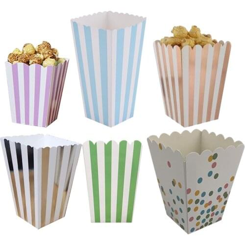 Polka dot Themed Popcorn Box Birthdays Party Decorations Baby Showers Candy Box Weddings Movies Theater Party Tableware Supplies