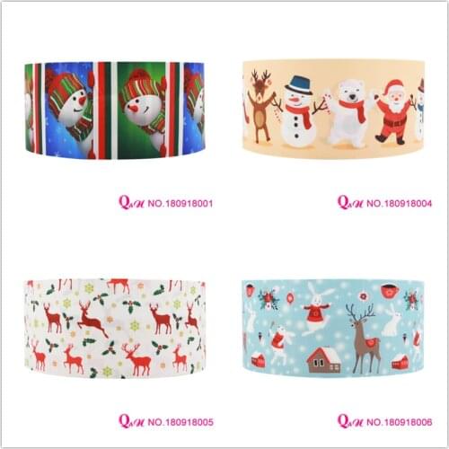 Q&N ribbon 16mm 22mm 25mm 38mm 50mm 75mm Merry Christmas printed grosgrain/FOE ribbon webbing 50yards/roll for headband