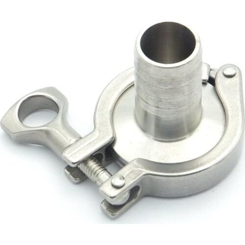 304 Stainless Steel Sanitary Pipe Fitting Set 25mm Hose Barb Ferrule + 1.5" Tri Clamp + Silicon Gasket + End Cap