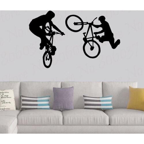 Wall Decal Vinyl Sticker Decals BMX Bike Jump Freestyle Jumping Removable Sports Bedroom Poster WL1504