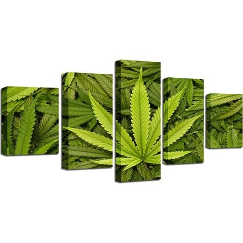 Canvas Paintings Wall Art Abstract Green Leaves Pictures For Living Room Green Life Poster Ready To Hang Drop Shipping