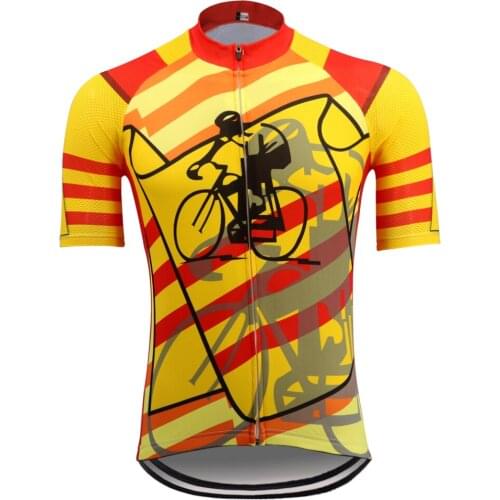 NEW yellow cycling jersey Ropa ciclismo men Short sleeve team cycling clothing Breathable Bicycle tops mtb jersey