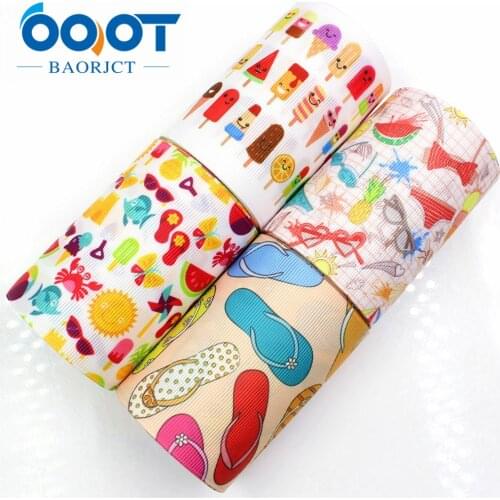 OOOT BAORJCT 177252 , 3'' 75MM cartoon Printed grosgrain ribbon, DIY handmade Hair accessories Material wedding gift wrap