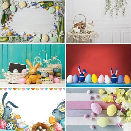 Holiday Backdrop Wooden Board and Colorful Eggs Photography Background Baby Shower Celebration Photo Booth Studio Decor