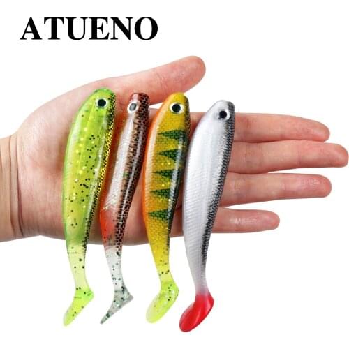 ATUENO 1pc 3D SOFT Fishing Lure 115mm 12g Soft Bait Shad Worms Bass Pike Minnow Silicon Rubber Fishing Tackle
