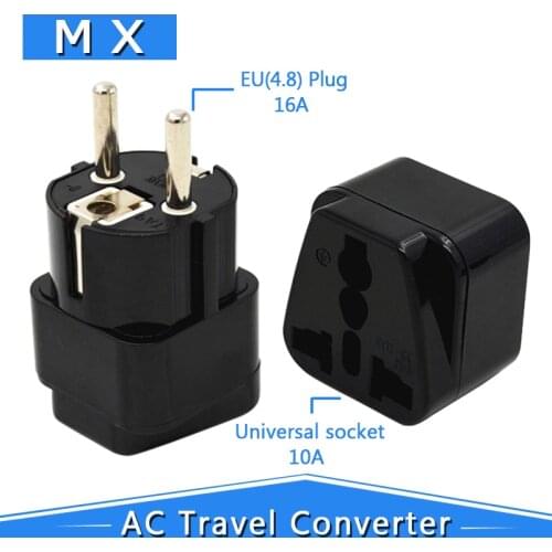 EU Conversion Plug, EU Plug Adapter for Germany Universal UK US AU EU AC Power plug 10A Travel Charger adapter Converter