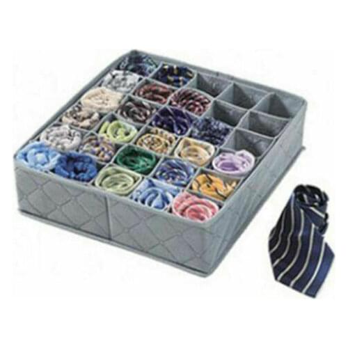Foldable Bamboo Charcoal Underwear Socks Drawer Organizer Storage Box 30 Cells