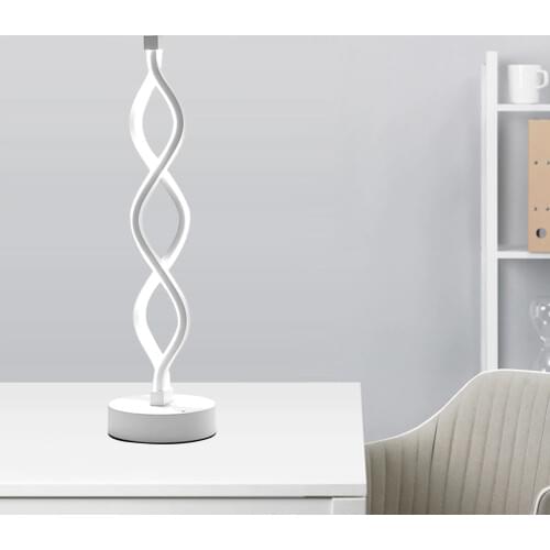 Spiral LED Table Lamp Curved LED Desk Lamp Contemporary Minimalist Design Light Acrylic Curve Design Modeling White/Warm Lamp
