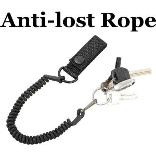 Tactical Nylon Rope Anti-lost Telescopic Lanyard Safety Rope Military Slingshot Key Chain Spring Hunt Hiking Chain Pistol Rope