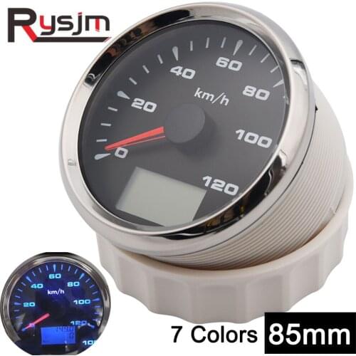 Waterproof Digital Speed Meter GPS Speedometer Odometer For Auto Marine Truck Motorcycle With 7 Color Backlight 85mm 9-32V